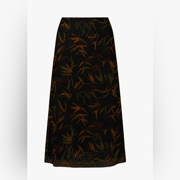 WEWOREWHAT Vintage Leaves Midi Skirt - Small - Picture 1 of 3